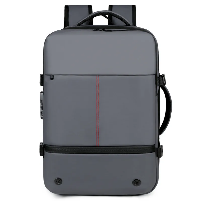 2026 New Solid Color Large Capacity Computer Bag Can Expand the Capacity of Custom logo Leisure Backpack