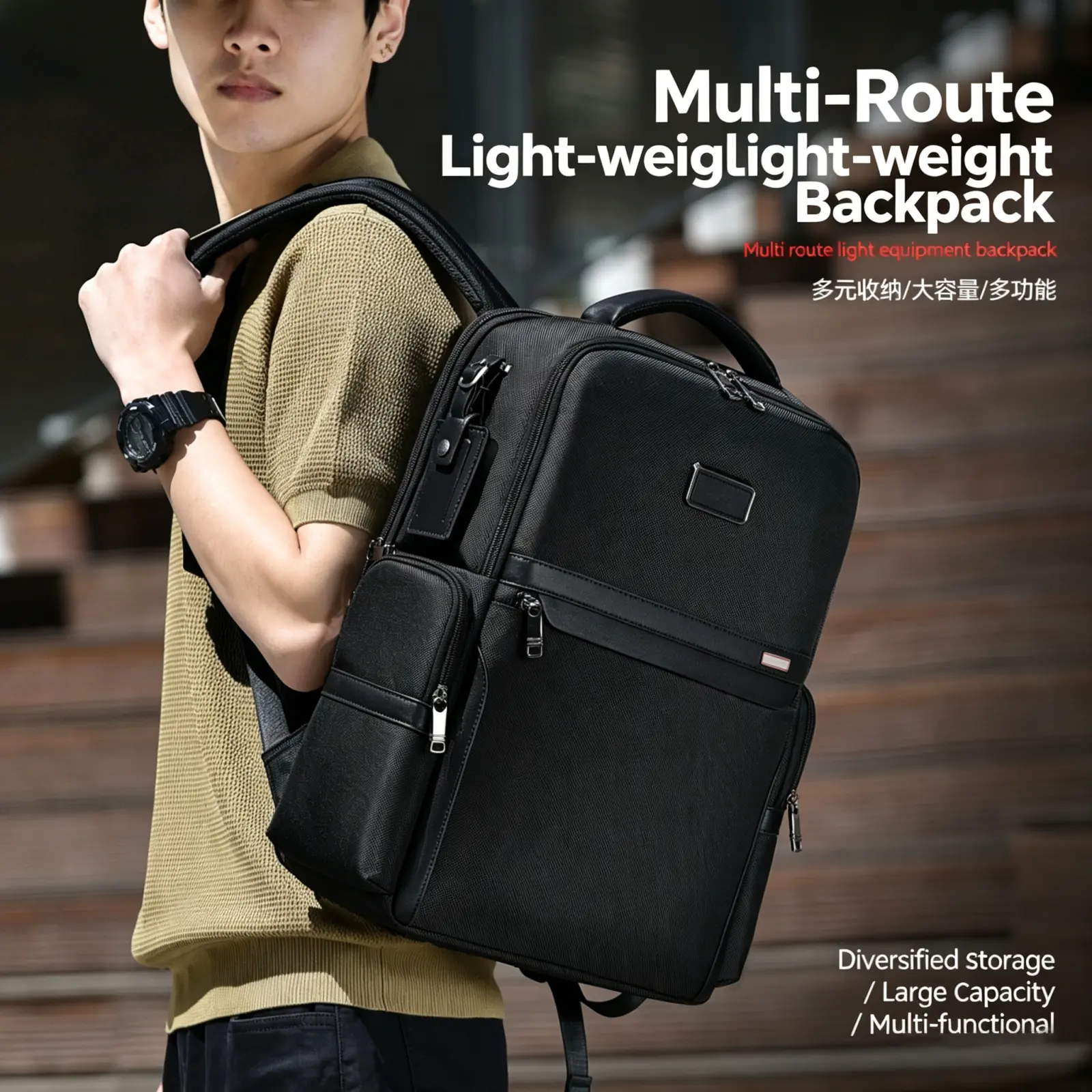 2026 New Waterproof Large Capacity Casual Laptop Backpack Zipper Polyester for Work Travel Lightweight Business Computer Bag