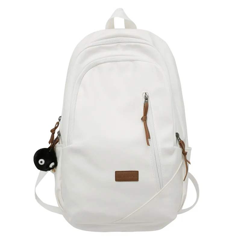 3304 Bateli Vintage Waterproof Unisex School Backpack Fashion Casual Student Simple All-Match Nylon Zipper