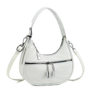 Trendy Women's Crescent Bag | PU Leather Handbag with