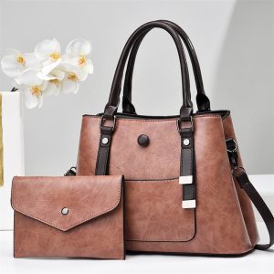 Ladies Handbags Fresh and Minimalist Solid Color Two-Piece