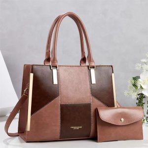 Fashion Elegant Trend Large Capacity Color Block Tote Bag