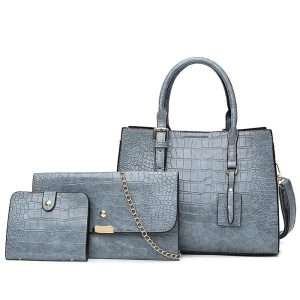Hot Sale Fashion 3-in-1 Women's Shoulder Bags Set Crocodile
