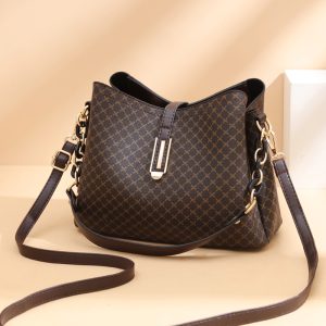Style PU Leather Women's Handbag Casual Tote Bucket Bag