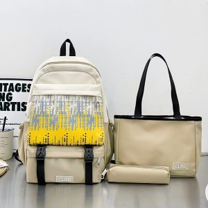Korean Style Three-piece Set Backpack Student Schoolbag