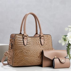 PU Crocodile Pattern Waterproof Lightweight Fashion Women