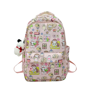 Cartoon Printed Flower Schoolbag Fashion Trend Cute Girl