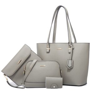 4 Pieces High Capacity Ladies Handbag Set Purses and