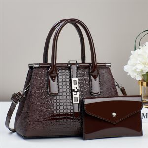 Luxury Crocodile Pattern Patent Handbag for Women Tote Bag