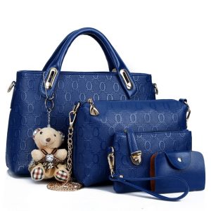 Blue Latest Women's Pu Large Capacity Casual Tote Handbag &