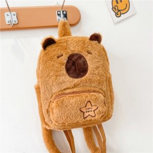 Bateli Plush Porpoise Backpack Cute Student Versatile Soft