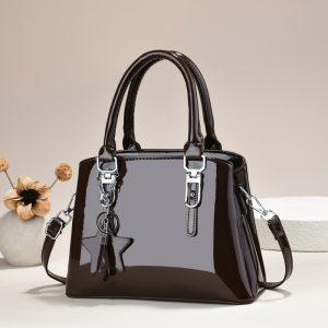 Trendy Fashion PU Waterproof Bucket Handbag Tote Bag with