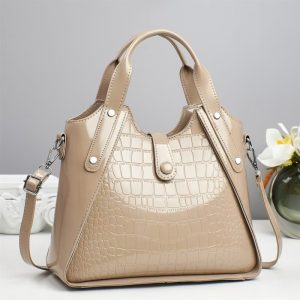 Hot Sale Crocodile Embossed PU Tote Bags Ladies White
