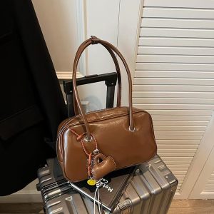 Autumn Winter Lady's Retro High-End Texture Armpit Bag