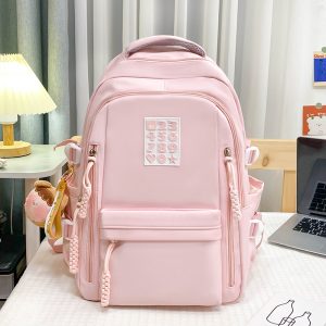 Casual Backpack Solid Color Large Capacity Travel Backpack