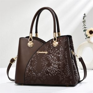 Fashion Handheld Shoulder Bag with Large Capacity Zip
