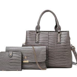 Hot Sale PU Leather Custom Female Hand Bag 3 in 1 Handbag