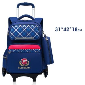 Fashion Students 1-6 Grade Trolley Bags Spine Care Shoulder