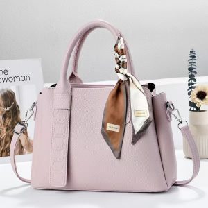 Trendy Women's Tote Shoulder Bag Zipper Closure Polyester