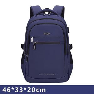 Simple Solid Color Backpack Large Capacity Portable