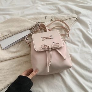 Ballet Style Bow Backpack for Women in New Trendy Korean