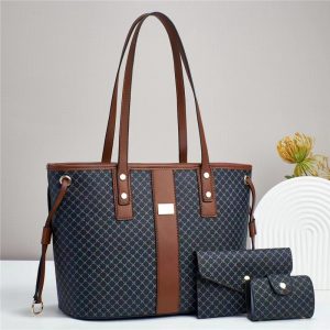 Women's Tote Bag Set Fashion PU Leather Shoulder Bag Large