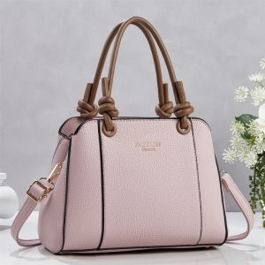 Waterproof PU Tote Handbag with Flap Casual Stylish Design