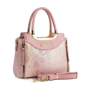 Fashionable Elegant Crocodile Pattern PU Leather Handbag