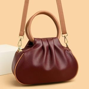 Women's High Quality PU Bag Unique Soft Leather Wrinkle