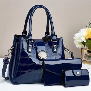 European and American Fashion Bright Leather Stone Pattern
