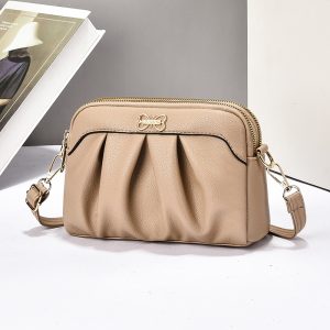 Fashion Trendy Solid Color Zip PU Waterproof Lightweight