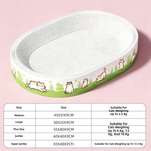 White Cardboard Cat Scratcher & Bed Dust-Free Custom-Made