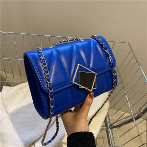 Lingge Chain Handbag New tide Retro Simple Texture Shoulder