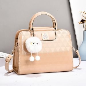 Fashion Geometric Pattern Crossbody Handbag with Two Straps