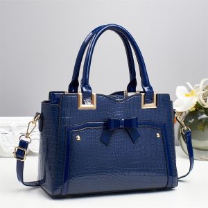 Style Bowknot Decorative crocodile Skin Texture PU
