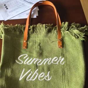 Large Capacity Canvas Bag Embroidered Letter Handbag