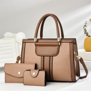 Splicing Handheld Bun Mother Bag 3-Piece Set Multi Layer