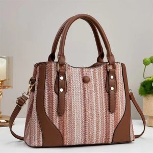 European American Women's High Quality Bag Striped