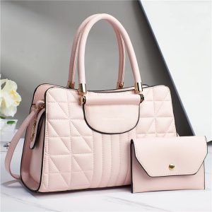 Solid Women's Bag Set, Comfortable Feel Lady's Bag and