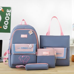 Four-piece Student Schoolbag Female Ins Korean Style Large