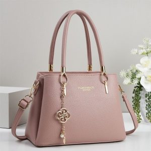 Large Capacity Solid Color Elegant Casual Tote Bag Pendant