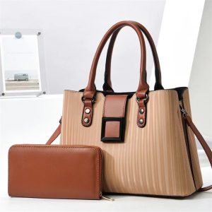 Arrival Luxury PU Leather Large Size Tote 2-in-1 Set of