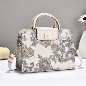 Fashion Crossbody Bag with PU Zipper Closure Flowers