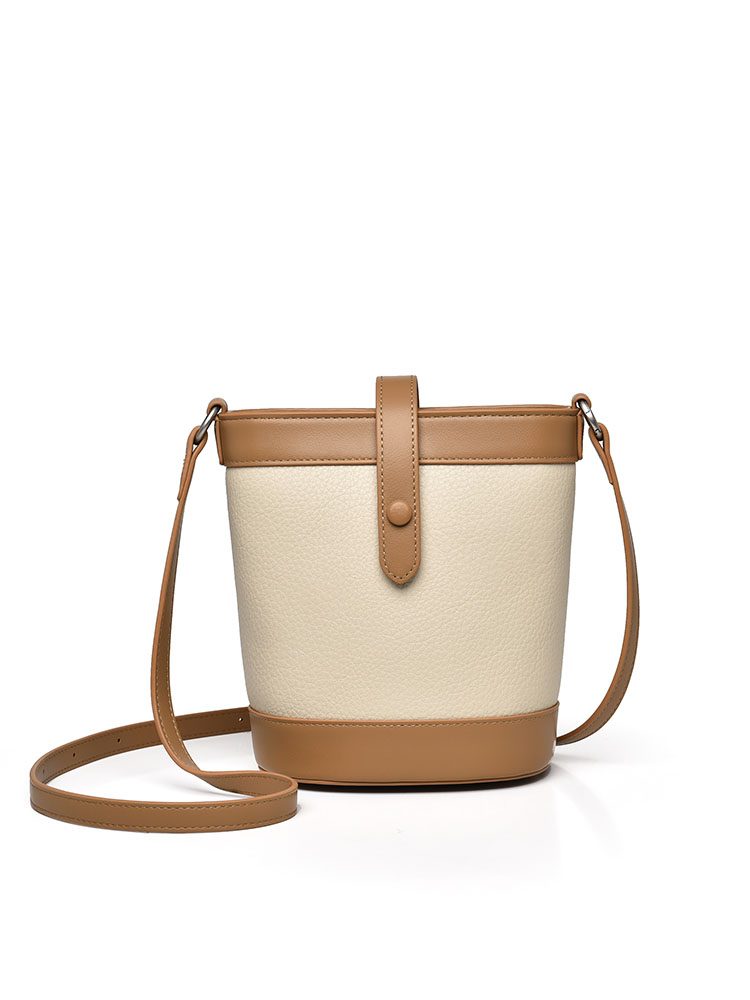 Leather Square Bucket Bag Bags for Women's Shoulder