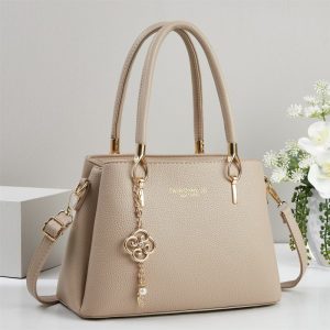 Large Capacity Solid Color Elegant Casual Tote Bag Pendant