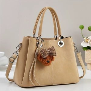 Simple Elegant Solid Color Large Capacity Tote Handbags