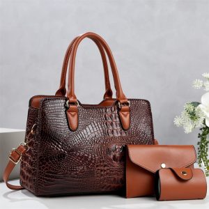 PU Crocodile Pattern Waterproof Lightweight Fashion Women