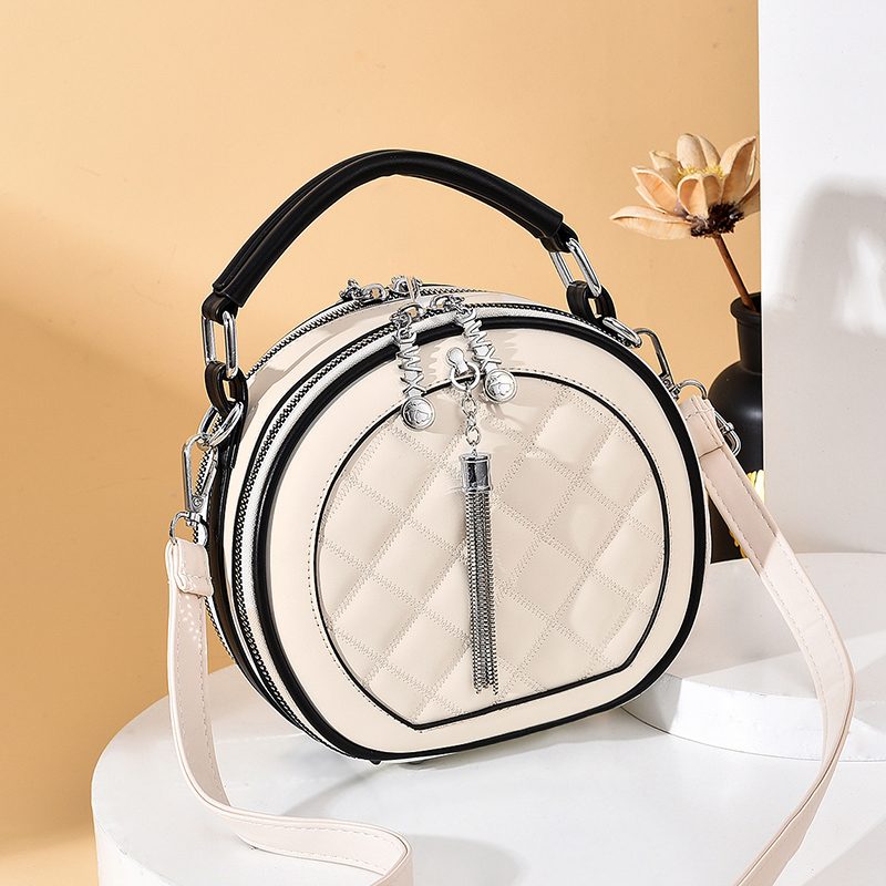 Small Round Classic Cross Body Bag Diamond Lattice Women