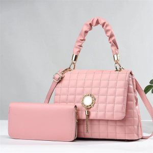 Checkered Solid Color Large Capacity Fashion Versatile