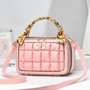 Style Small Square Bag With Scarves Versatile Fashionable